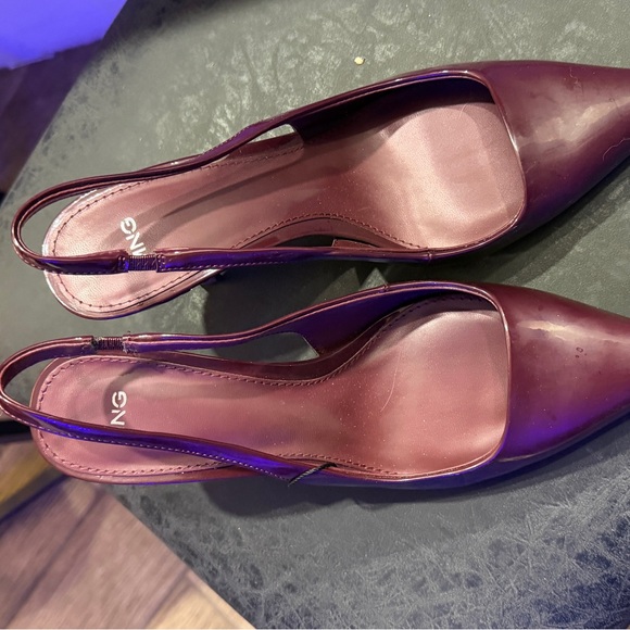 Mango Burgundy Slingback Heels - Picture 4 of 5